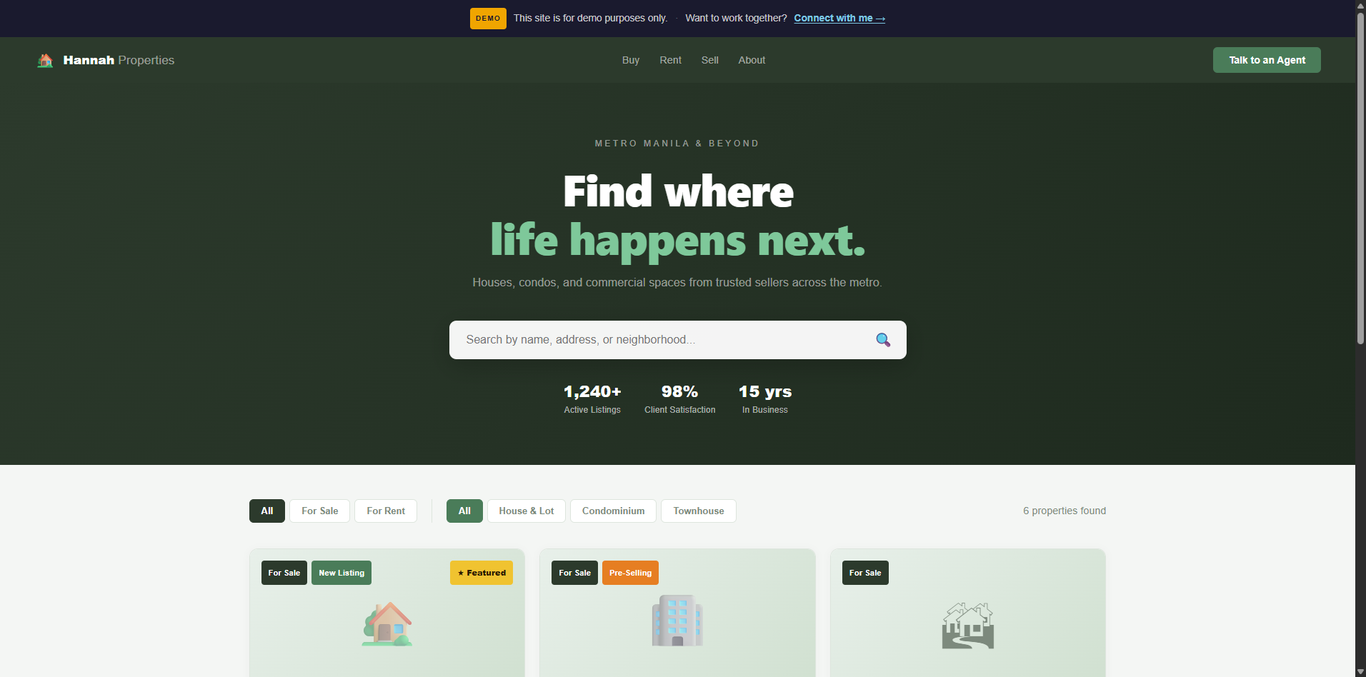Hannah Properties screenshot