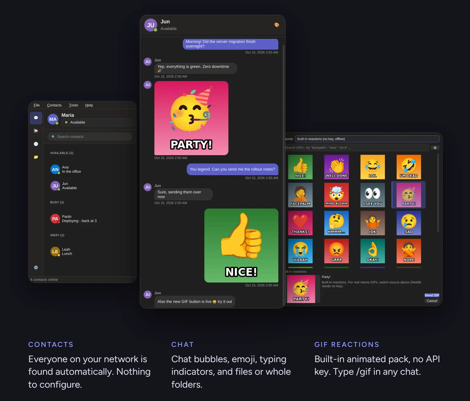 JH LAN Messenger screenshot